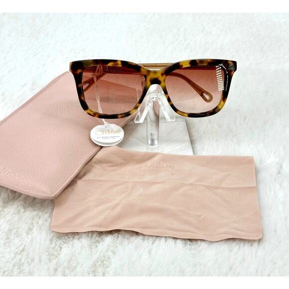 Chloe‎ Women's Havana Sunglasses CH0079S 001 56 - Picture 2 of 13